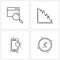 Set of 4 UI Icons and symbols for browser; mobile; search; up; phone