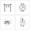 Set of 4 UI Icons and symbols for fitness, group, smart watch, wife