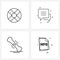 Set of 4 UI Icons and symbols for float, messages, pdf, message, broken bones