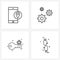 Set of 4 UI Icons and symbols for mobile location, house, engine, house, shake hand