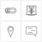 Set of 4 UI Icons and symbols for toggle button, pin, diagnostic, radiology, message