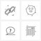 Set of 4 UI Icons and symbols for web, faq, chain, emotion, question