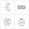 Set of 4 Universal Line Icons of arrow, emoji, left, full, emotion