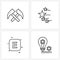 Set of 4 Universal Line Icons of banking, text, stars, celebrations, bulb