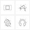 Set of 4 Universal Line Icons of expand; arrow; sign; security; direction
