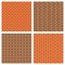 Set of 4 variants of the brickwork. Orange and brown brick wall