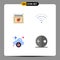 Set of 4 Vector Flat Icons on Grid for appointment, malware, connection, cloud, doll