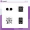 Set of 4 Vector Solid Glyphs on Grid for mail, user, card, gift, man