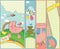 Set of 4 vertical baby themed banners