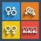 Set of 4 web and mobile gender icons. Vector.