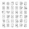 Set of 49 document thin line icons