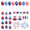 set of 4th of July decoration elements