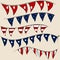 Set of 4th July party flags on string