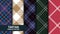 Set of 5 Classic Checkered Tartan Seamless Texture