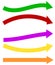 Set of 5 colorful arrow shapes. Long, horizontal arrows