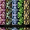 Set of 5 colors patterns with leaves and abstract decorative