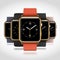 Set of 5 edition modern shiny golden smart watches