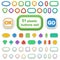 Set of 51 geometric 3d plastic buttons and infographic elements