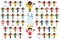 Set of 54 national sport team fans from African countries Vector Illustration