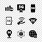 Set 5G network, Monitor with, Mobile, Location, Social, Globe Sim Card, Graphic tablet and icon. Vector