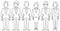 Set of 6 anonymous business persons men and women without poses