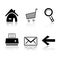 Set of 6 black and white icons
