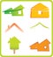 Set of 6 building real estate icons and design ele