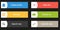 Set of 6 colorful rectangle buttons - labels - badges isolated o