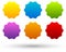 Set of 6 colorful, vivid button, banner backgrounds with blank s