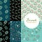 Set of 6 cute branch illustration seamless patterns for Christmas
