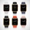 Set of 6 edition modern shiny golden smart watches