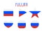 set 6 flags of russia round rectangular russian