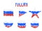 set 6 flags of russia round rectangular russian