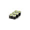 Set of 6 Mini Rolls with Cucumber Filling on a White Background Isolate