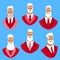 Set of 6 portraits of cool Santa Clauses