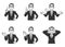 Set of 6 upper body of businessmen wearing glasses 1 Grayscale