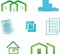 Set of 7 building real estate icons and design ele
