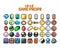 Set of 8-bit pixel graphics icons. Isolated vector illustration. Game art. jewelry, jewelry, chests, diamonds, gold