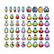 Set of 8-bit pixel graphics icons. Isolated vector illustration. Game art. potions, elixirs