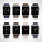 Set of 8 modern shiny smart watches