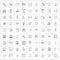 Set of 81 Simple Line Icons of tile, grid, briefcase, four, music