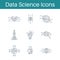 Set of 9 ai or data science outline icons