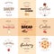 Set of 9 bakery labels