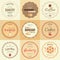 Set of 9 circle bakery labels