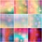 Set of 9 colorful blurred hipster summer backgrounds