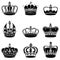 Set of 9 detailed crowns