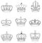 Set of 9 detailed crowns