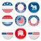 Set of 9 election campaign badges