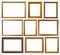 Set of 9 gold frames