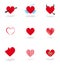 Set 9 hearts icons